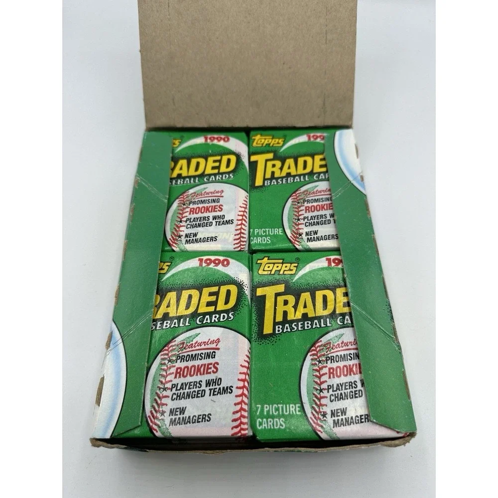 1990 Topps Traded Baseball Wax Box 36 Sealed Unopened Packs 7 Cards